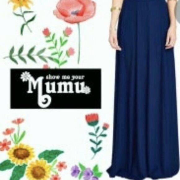 Shoe Me Your MuMu Princess Ariel maxi skirt Rich Navy XS - Picture 1 of 6